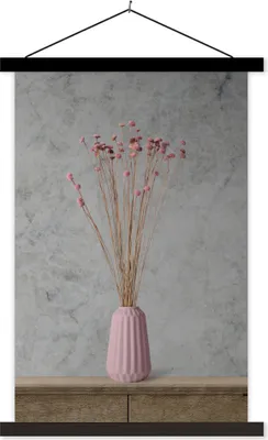 Produktbild von MuchoWow® Textilposter Blumen - Vase - Stilleben 120x180 cm mit schwarzem Rahmen - Fotos