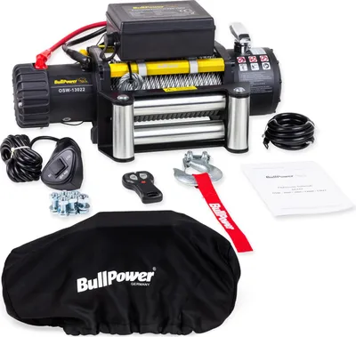 Produktbild von Elektrische Seilwinde Offroad 4x4 Motorwinde Seilzug 12V 13000lbs - 5900kg OSW-13000 Matt + Schutzhülle