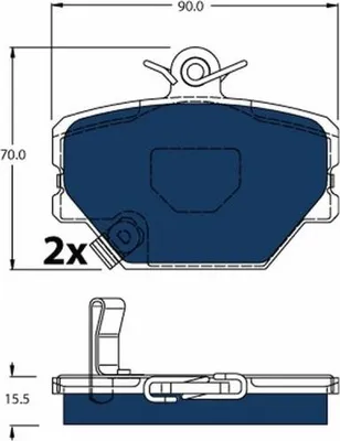 Produktbild von TRW Bremsbeläge Satz Vorne für SMART FORTWO Coupe (451) GDB1365BTE