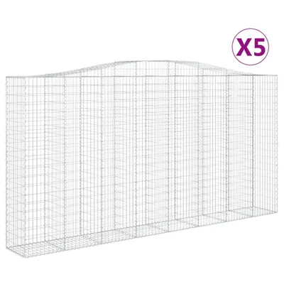 Produktbild von Gabionen mit Hochbogen 5 Stk. 400x50x200/220cm Verzinktes Eisen