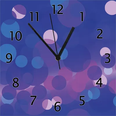 Produktbild von Wallario Design Wanduhr Blaue Kreise mit pink - harmonisches Muster aus Echtglas, Größe 30 x 30 cm