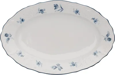 Produktbild von Thun 1794 Ovale Schale, 26 cm, tschechisches Porzellan, Bernadotte, blaue Rosen, Thun