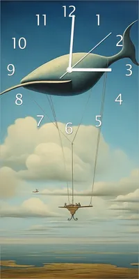 Produktbild von Wallario Design Wanduhr Himmlische Segelfahrt aus Echtglas, Größe 30 x 60 cm