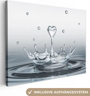 Obrázek produktu pro OneMillionCanvasses® - Obrazy na plátně - Abstraktní - Moderní - Voda - Srdce, nástěnné umění, nástěnné dekorace Obývací pokoj, 40x30cm
