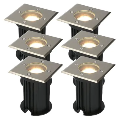 Image de HOFTRONIC - Spot LED au sol Ramsay 4W 345lm 4000K IP67 Inox 6 pièces
