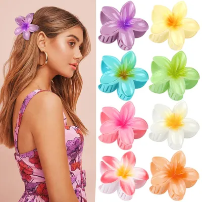 Immagine prodotto di Fascette per capelli a forma di fiori, 8 pezzi, colorate, in plastica, con design 3D, per donne e ragazze