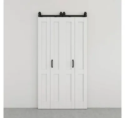 Produktbild von Pertura Falt-Schiebetür-Komplettset Milav Midbar weiß grundiert 1200x2250 mm inkl. Laufschiene mit Rolle, Griff-Set