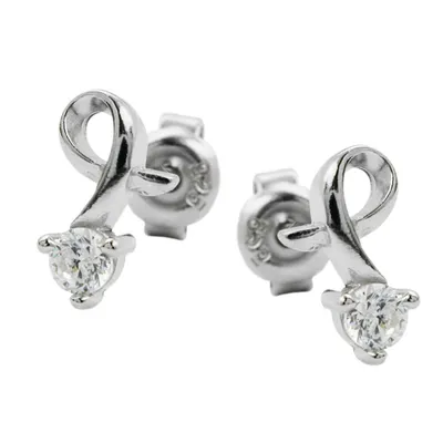 Produktbild von Ohrstecker Ohrring 10x6mm mit Zirkonia gefasst rhodiniert Silber 925 silber 10x6mm
