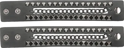 Produktbild von 2 Stück Punk-Armband Vintage mehrschichtige Nieten-Motorrad-Kunstleder-Manschettenarmbänder