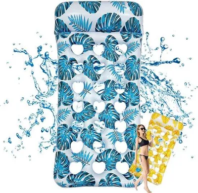 Produktbild von Unyqoos® Aufblasbare 4‑in‑1 Wasserhängematte – Sonnenliege, Schwimmmatratze & Trainingssattel | 83×165 cm, 200 kg Tragkraft, für Pool & Strand