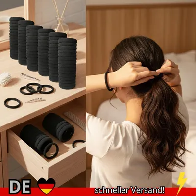 Produktbild von Hochelastische Haarbänder für Mädchen Schwarzes Haarband Gummibänder