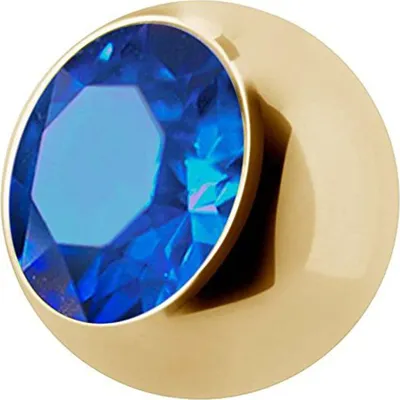 Produktbild von karisma Kugel Gold Verschluss Aufsatz Piercing Edelstahl mit Swarowski Elements Zirkonia Stärke 1,6mm Größe 5mm - BZ-STJBall - Aqua