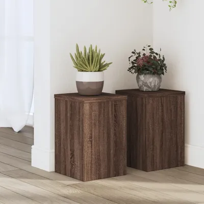 Produktbild von "2026 Promotion" Pflanzenständer - Hochbeet - 2 Stk. - Blumenkasten - Braun Eiche 20x20x30 cm - Holzwerkstoff - Beete CC31164