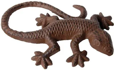 Zdjęcie produktu dla Ibenzoa® – Dekoracja ogrodowa z żeliwa – Figurka jaszczka, 15 x 10 x 2,8 cm, wytrzymała i odporna na warunki atmosferyczne