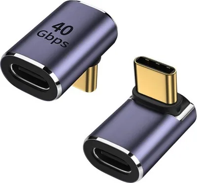 Image de INF Adaptateur TYPE-C Femelle vers Mâle Coudé Haut/Bas, Lot de 2