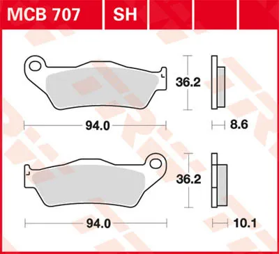 Immagine prodotto di TRW Pastiglia freno Trw Sinter Mcb 707 Sh