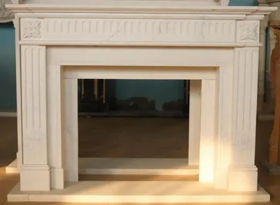 Zdjęcie produktu dla Casa Padrino marmurowy kominek barokowy biały 141 x wys. 120 cm