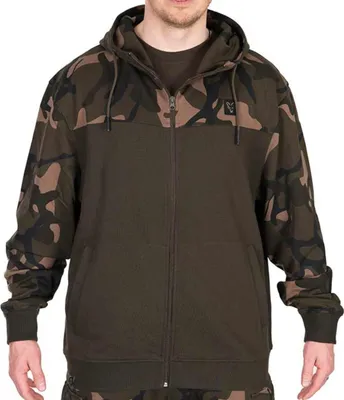 Produktbild von Fox LW Khaki / Camo Split Zip Hoody - Angelpullover, Größe:XL