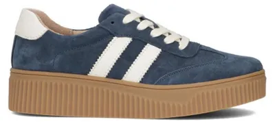 Produktbild von Sneaker aus Naturleder mit Schnürung, Plateausohle 4 cm Ferse / 3 cm Vorderfuß, Weite G, DP677625BL