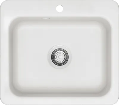 Produktbild von KeraDomo Spüle JUNA 57 in POLAR mit Handbetätigung / Systemceram / Keramikspüle