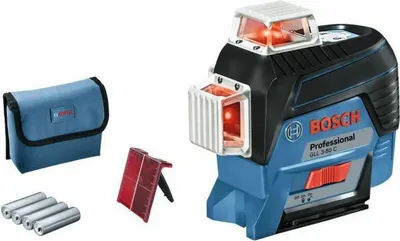Zdjęcie produktu dla Bosch GLL 3-80 C Professional, 30 m, 0,2 mm/m, 4°, 120 m, Poziomy/Pionowy, Czerwony