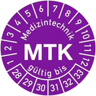 Produktbild von Dreifke® Prüfplakette Medizintechnik MTK gültig bis 2028-2033, Polyesterfolie...