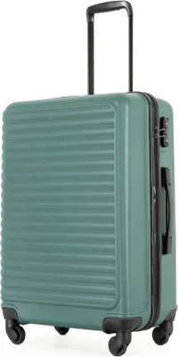 Immagine prodotto di Valigia AIORBER, 24 pollici, materiale ABS, chiusura doganale TSA, grande capacità, per viaggi, viaggi di lavoro, 4 ruote, 68x44,5x27,5 cm, verde scuro