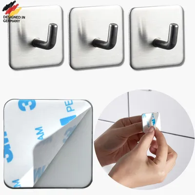 Immagine prodotto di DEKAZIA® 4 ganci adesivi porta asciugamani bagno adesivo accessori bagno ganci appendiabiti appendi accappatoio bagno appendi abiti per muro ganci app
