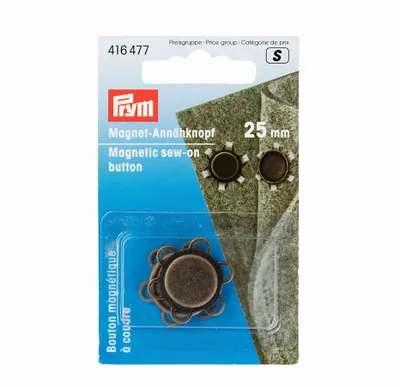 Produktbild von Prym Magnet-Annähknopf 25 mm altmessing