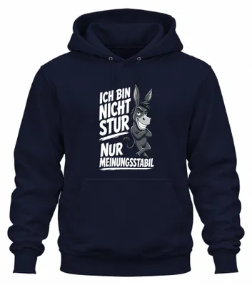 Produktbild von Ich bin nicht stur nur meinungsstabil Statement Sarkasmus Hoodie Kapuzenpullover, Navy, XL