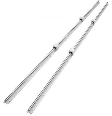 Zdjęcie produktu dla Prowadnica liniowa - Zestaw 2 aluminiowych szyn liniowych SBR20-2200mm ze stali węglowej - Zawiera 4 bloki ślizgowe SBR20UU Łożysko liniowe Blok łożyska