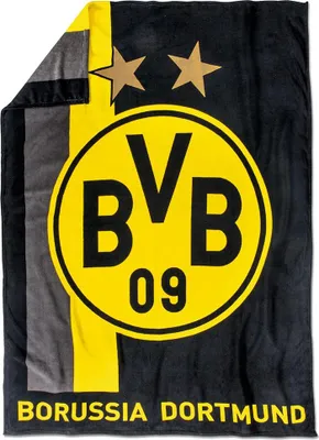 Produktbild von Fleecedecke mit BVB-Streifenmuster, schwarzgelb, 150 × 200 cm