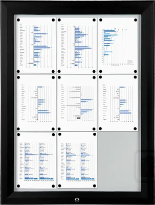 Produktbild von Schaukasten T - Premium 6 x A4 pulverbeschichtet schwarz (RAL9005), für den Außenbereich