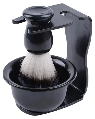 Produktbild von Rasierpinsel-Set, 3-in-1 Rasier-Set für Männer, inklusive Ständer und Rasierschale, ideal als Vatertagsgeschenk