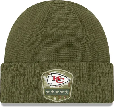 Produktbild von New Era Kansas City Chiefs NFL On Field 2019 Salute to Service Olive Beanie