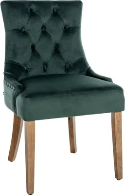 Produktbild von Esszimmerstuhl aus Samt - Stuhl - hoher Sitzkomfort, Holzgestell