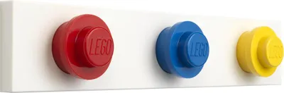 Produktbild von LEGO Wandgarderobe WALL HANGER RACK 3 Haken rot/blau/gelb