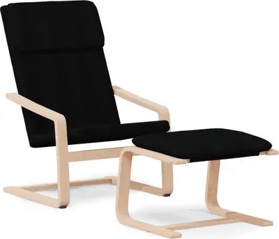 Obrázek produktu pro vidaXL Relaxační křeslo s taburetem Černá látka