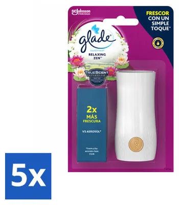 Zdjęcie produktu dla 5 sztuk dyfuzora zapachowego Glade Touch & Fresh Relaxing Zen, pojemność 10 ml - zestaw ekonomiczny
