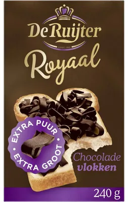 Produktbild von De Ruijter Royaal Schokoladenflocken Extra Dunkel 240g – Feine Schokoladenstreusel