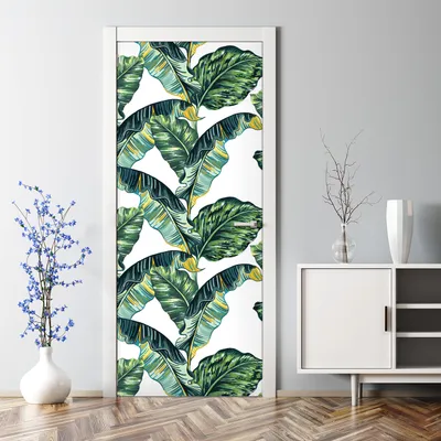 Produktbild von Dekorative Türposter selbstklebend Wandaufkleber Türaufkleber Blatt Tropisch Kunst 85 x 200 cm