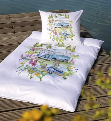 Produktbild von Janine Design Mako-Satin-Bettwäsche-Garnitur 42163 modern art S Farbe multicolor Größe 135x200+80x80