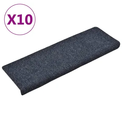 Obrázok produktu pre Schodové rohože, samolepiace, 10 ks, 65x21x4 cm, antracitové, s obdĺžnikovým okrajom
