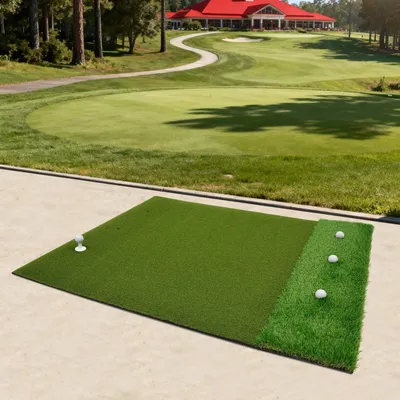 Imagen del producto de Alfombrilla de tee de golf con 6 posiciones de salida y accesorios para practicar