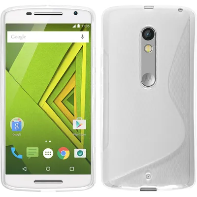 Produktbild von PhoneNatic Case kompatibel mit Motorola Moto X Play - clear Silikon Hülle S-Style + 2 Schutzfolien