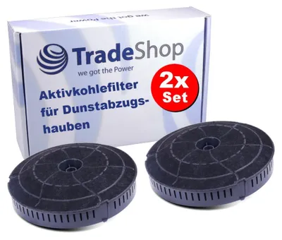 2 Aktivkohlefilter, Ø 178 mm, für Dunstabzugshauben