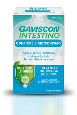 Imagen del producto de GAVISCON PARA LA INTESTINALIDAD, LA HINCHAZÓN Y LOS ESTREÑIMIENTOS. 30 cápsulas