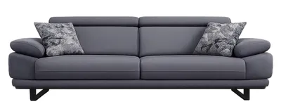 Produktbild von Villa Möbel Sofa Energy Anthrazit 2-Sitzer Relax- und Bettfunktion, pflegeleichter Mikrofaser Samtstoff, inkl. Kissen