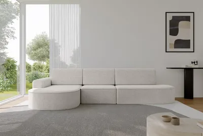 Produktbild von ALTDECOR Ecksofa mit Schlaffunktion und Bettkasten - MARI-L2-S - 368X167X85 - Hellgrau Corner Sofa Eckcouch Couch L-Form, links/rechts angeordnet, Schlafcouch Ausziehbar Wohnlandschaft