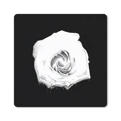 Produktbild von MuchoWow® Mauspad Mousepad Blumen - Licht - Schwarz - Weiß 20x20 cm - Mousepads - Maus Mat - Pad - Mausunterlage - Desk Mat - Bureauartikeln